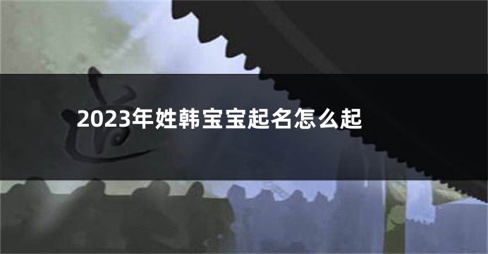2023年姓韩宝宝起名怎么起