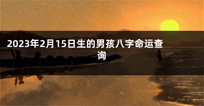 2023年2月15日生的男孩八字命运查询
