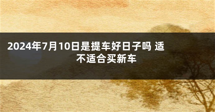 2024年7月10日是提车好日子吗 适不适合买新车