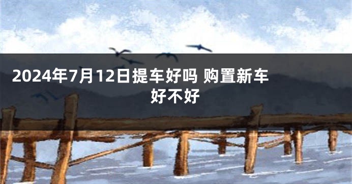 2024年7月12日提车好吗 购置新车好不好
