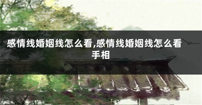 感情线婚姻线怎么看,感情线婚姻线怎么看手相
