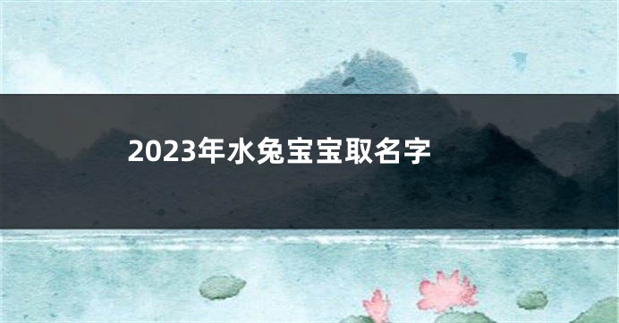 2023年水兔宝宝取名字