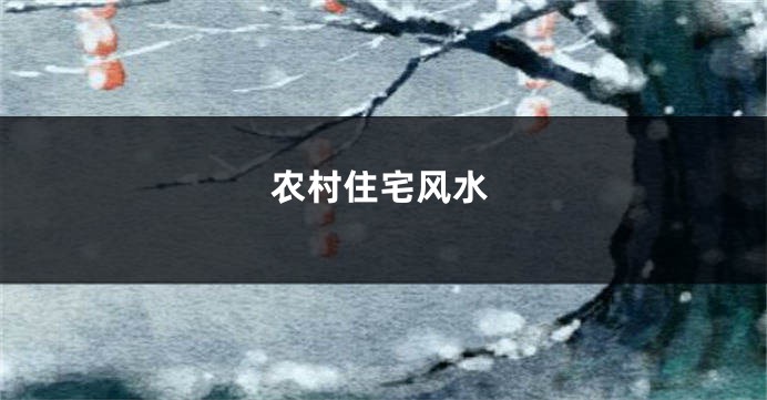 农村住宅风水