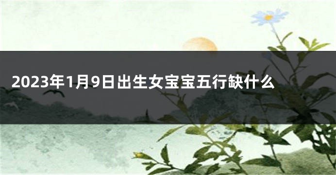 2023年1月9日出生女宝宝五行缺什么
