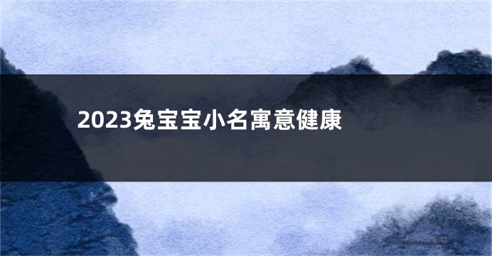 2023兔宝宝小名寓意健康 