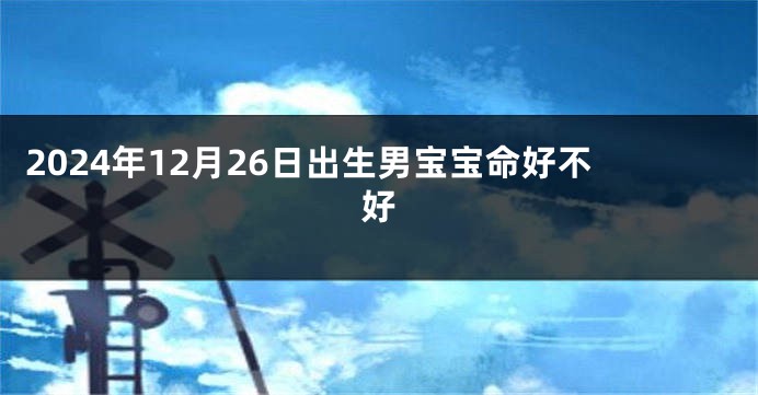 2024年12月26日出生男宝宝命好不好