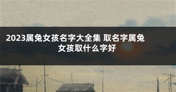 2023属兔女孩名字大全集 取名字属兔女孩取什么字好