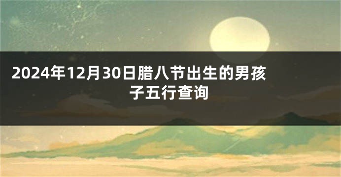 2024年12月30日腊八节出生的男孩子五行查询