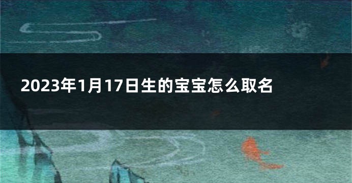 2023年1月17日生的宝宝怎么取名
