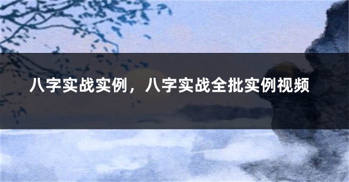 八字实战实例，八字实战全批实例视频