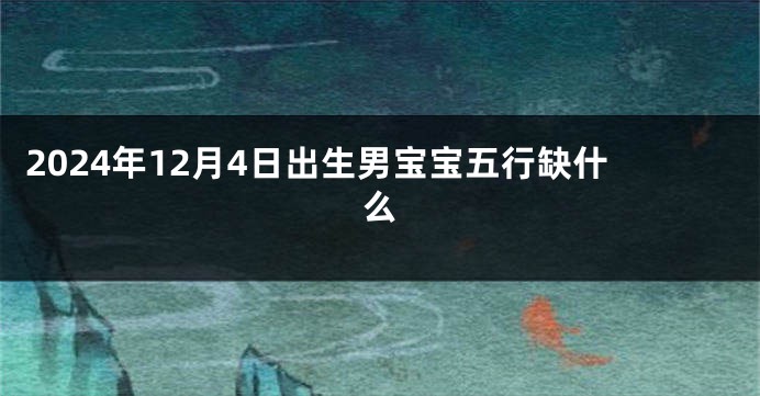 2024年12月4日出生男宝宝五行缺什么