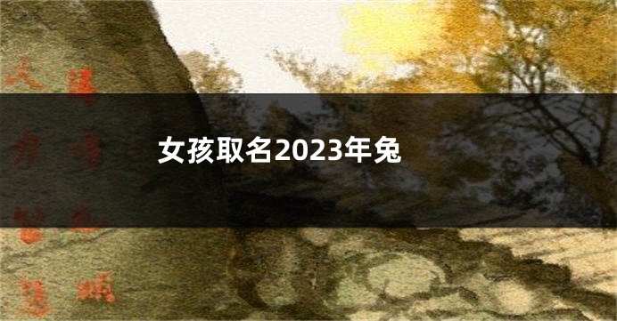 女孩取名2023年兔