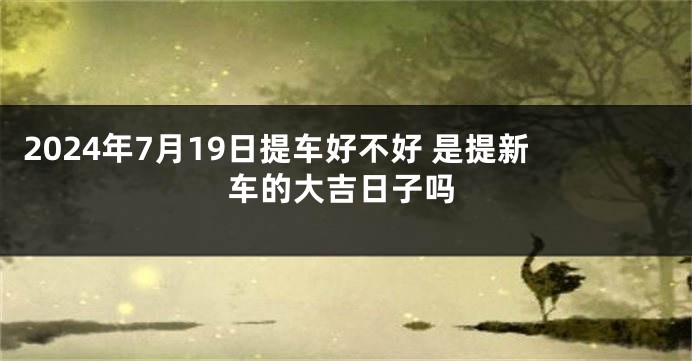 2024年7月19日提车好不好 是提新车的大吉日子吗