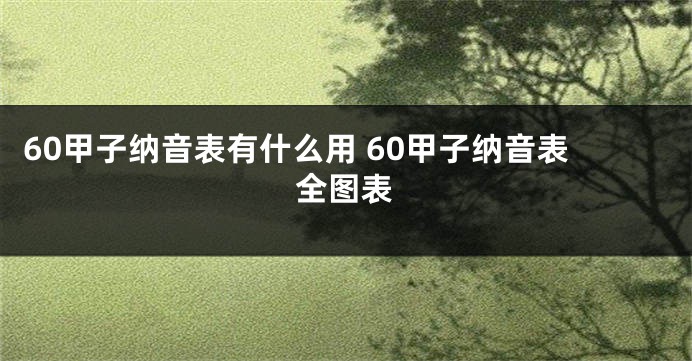 60甲子纳音表有什么用 60甲子纳音表全图表