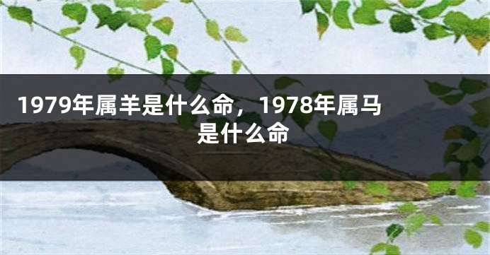1979年属羊是什么命，1978年属马是什么命