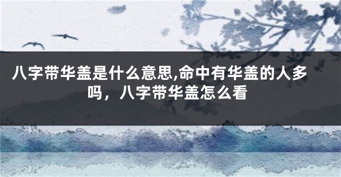 八字带华盖是什么意思,命中有华盖的人多吗，八字带华盖怎么看