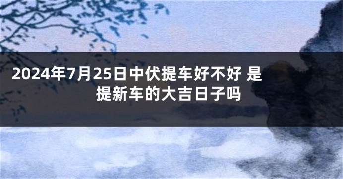 2024年7月25日中伏提车好不好 是提新车的大吉日子吗