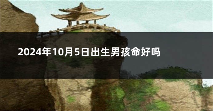 2024年10月5日出生男孩命好吗