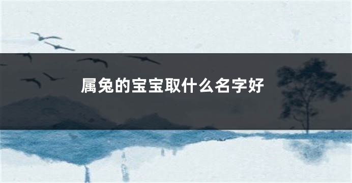 属兔的宝宝取什么名字好