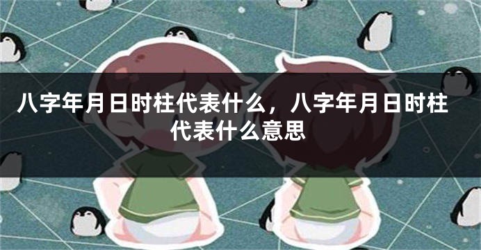 八字年月日时柱代表什么，八字年月日时柱代表什么意思