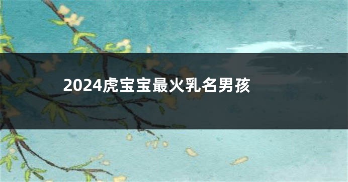 2024虎宝宝最火乳名男孩