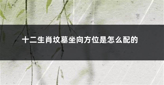 十二生肖坟墓坐向方位是怎么配的