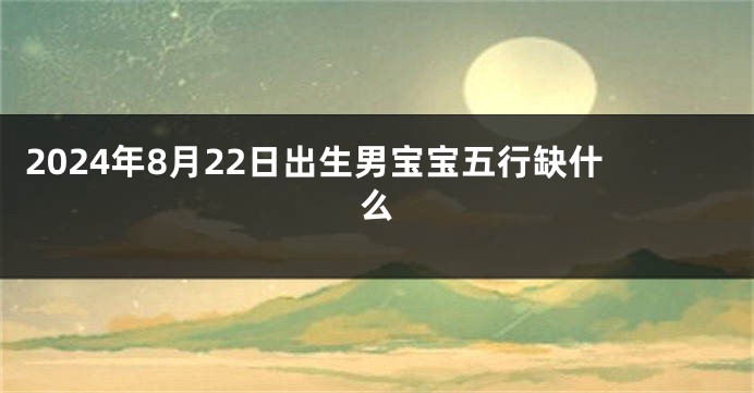 2024年8月22日出生男宝宝五行缺什么