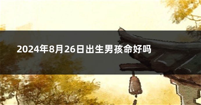 2024年8月26日出生男孩命好吗