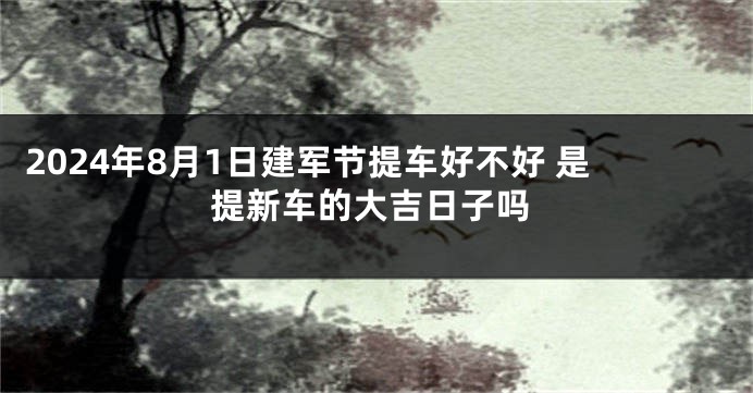 2024年8月1日建军节提车好不好 是提新车的大吉日子吗