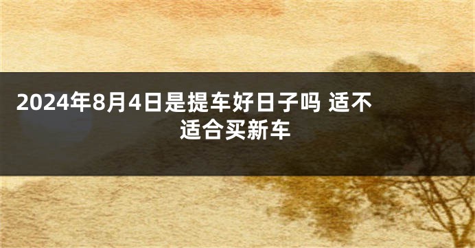 2024年8月4日是提车好日子吗 适不适合买新车