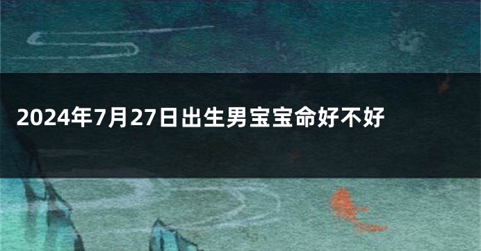 2024年7月27日出生男宝宝命好不好