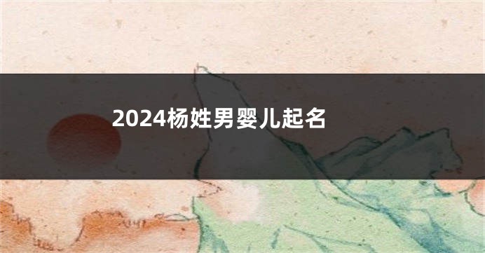 2024杨姓男婴儿起名