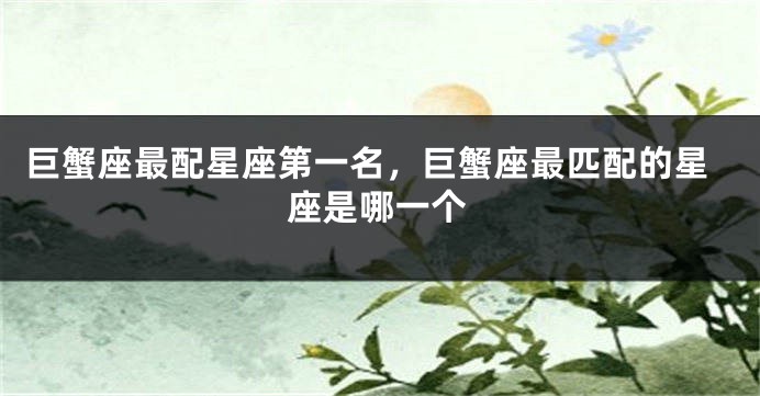 巨蟹座最配星座第一名，巨蟹座最匹配的星座是哪一个