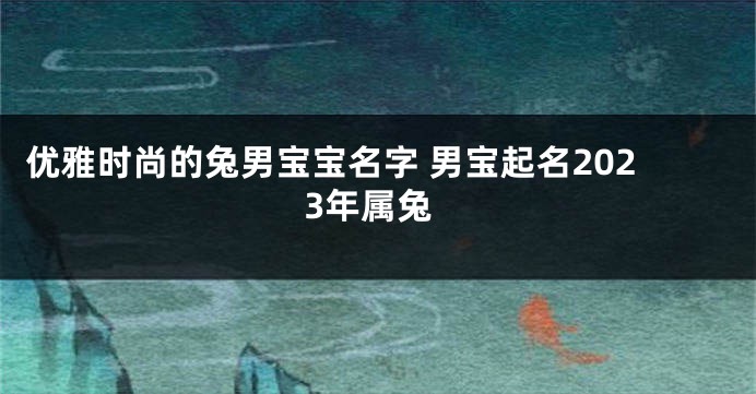 优雅时尚的兔男宝宝名字 男宝起名2023年属兔