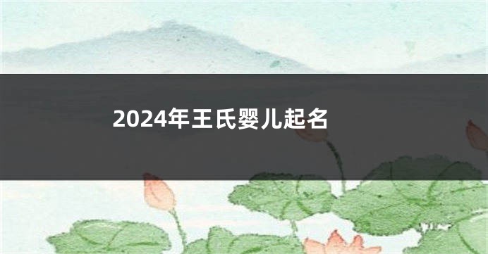 2024年王氏婴儿起名