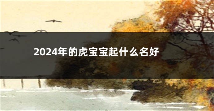 2024年的虎宝宝起什么名好