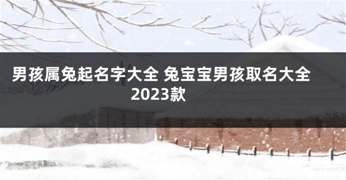 男孩属兔起名字大全 兔宝宝男孩取名大全2023款