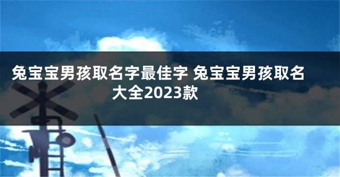 兔宝宝男孩取名字最佳字 兔宝宝男孩取名大全2023款