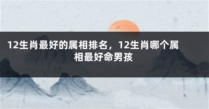 12生肖最好的属相排名，12生肖哪个属相最好命男孩