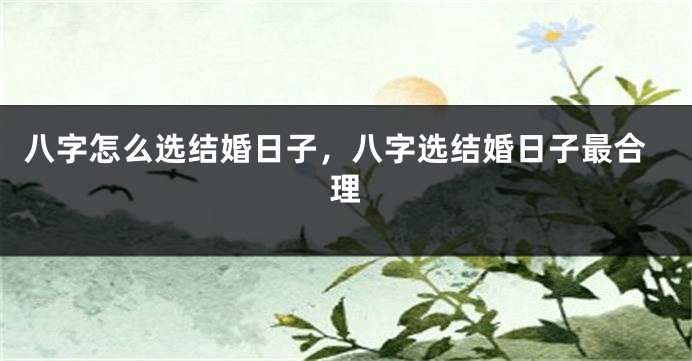 八字怎么选结婚日子，八字选结婚日子最合理