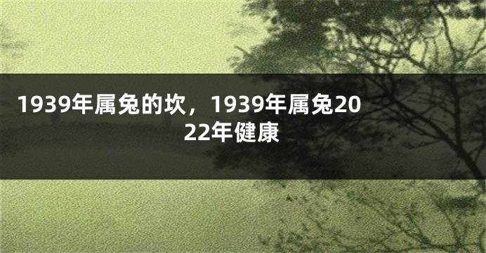 1939年属兔的坎，1939年属兔2022年健康