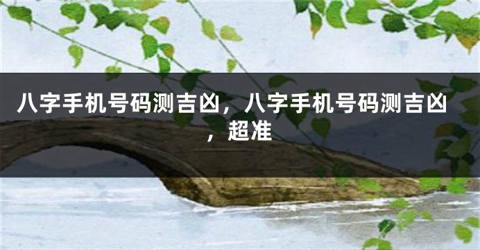 八字手机号码测吉凶，八字手机号码测吉凶，超准