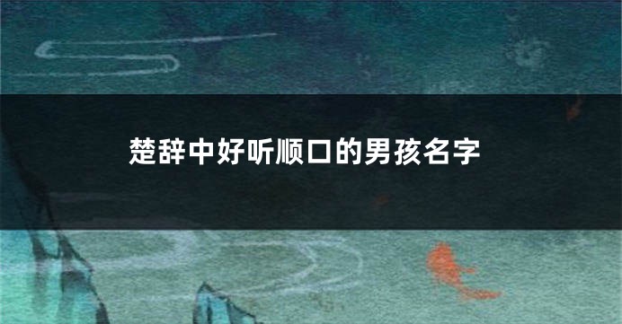 楚辞中好听顺口的男孩名字