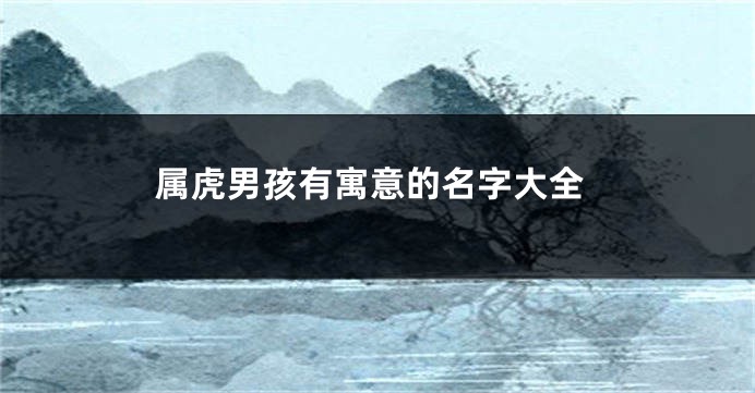 属虎男孩有寓意的名字大全