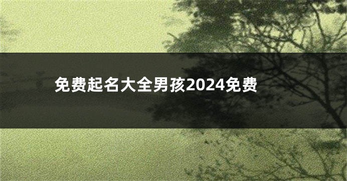 免费起名大全男孩2024免费