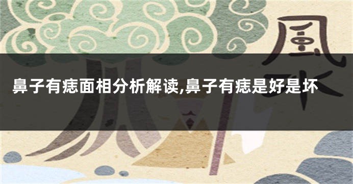 鼻子有痣面相分析解读,鼻子有痣是好是坏