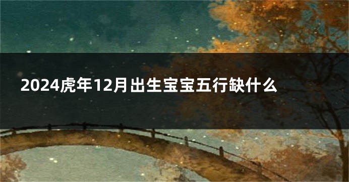 2024虎年12月出生宝宝五行缺什么