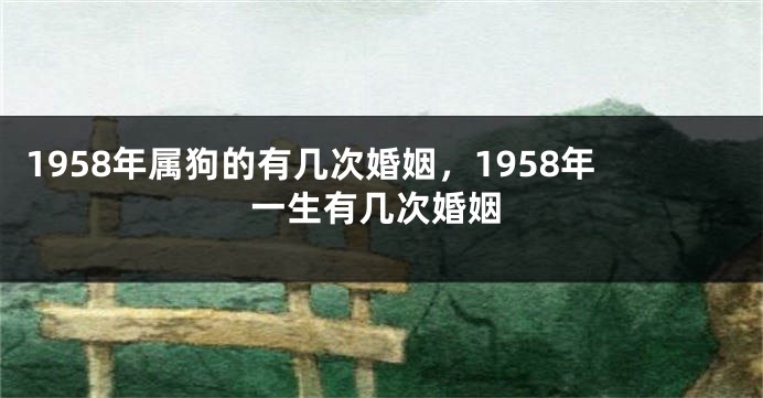 1958年属狗的有几次婚姻，1958年一生有几次婚姻