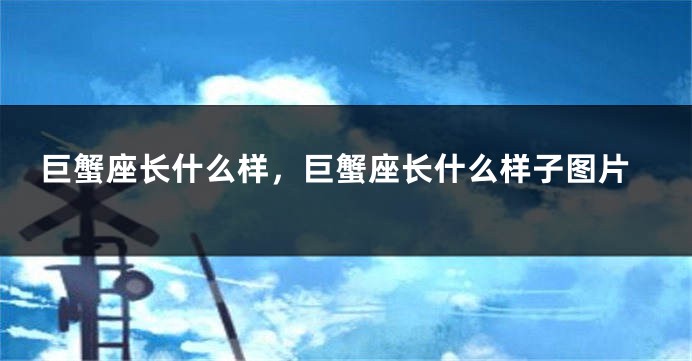 巨蟹座长什么样，巨蟹座长什么样子图片