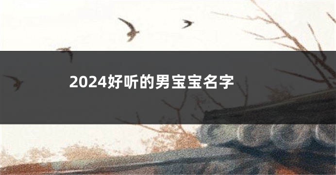 2024好听的男宝宝名字